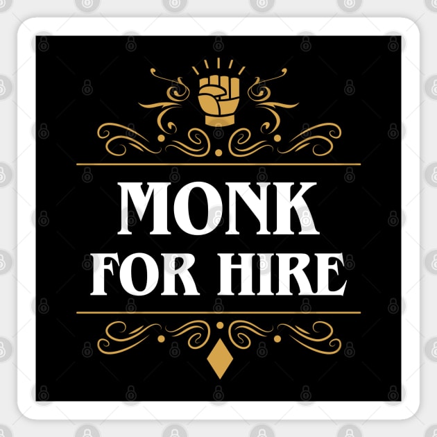 Monk For Hire Sticker by pixeptional